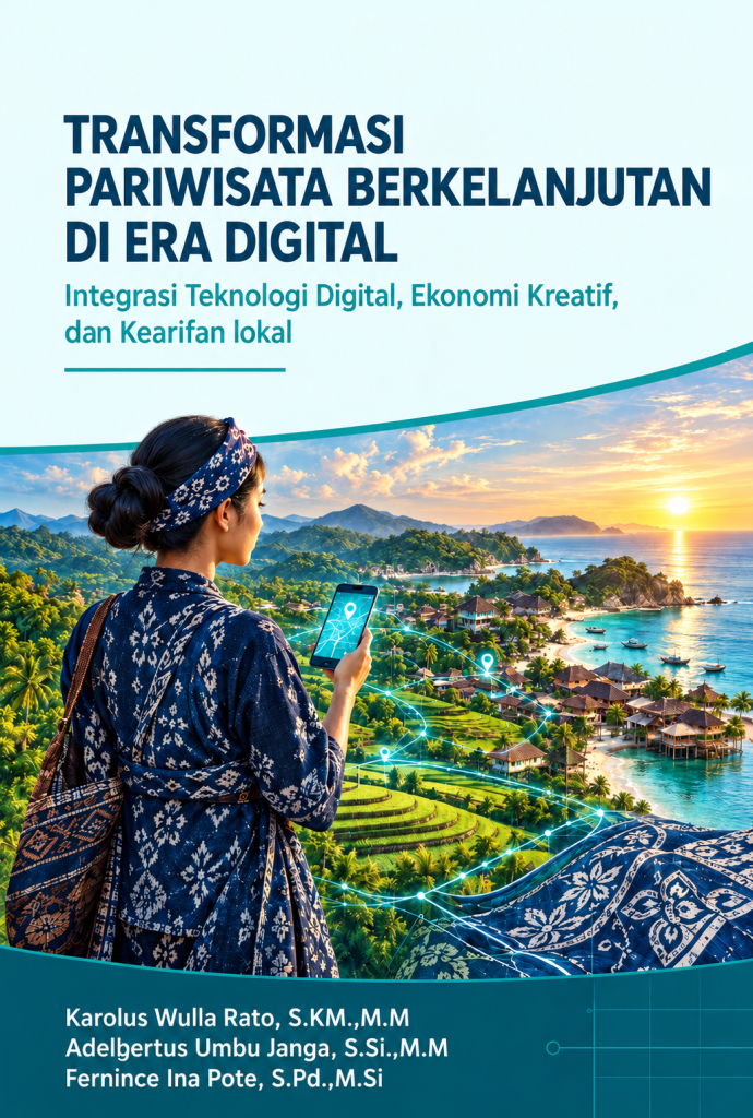 Book Cover: TRANSFORMASI PARIWISATA BERKELANJUTAN DI ERA DIGITAL Integrasi Teknologi Digital, Ekonomi Kreatif, Dan Kearifan Lokal
